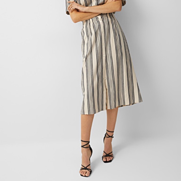Simons Dresses & Skirts - Linen style Striped Midi Skirt - Simons Icône